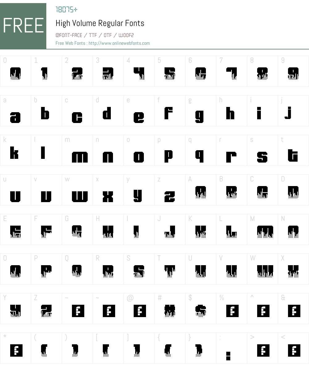 High Volume Font Screenshots