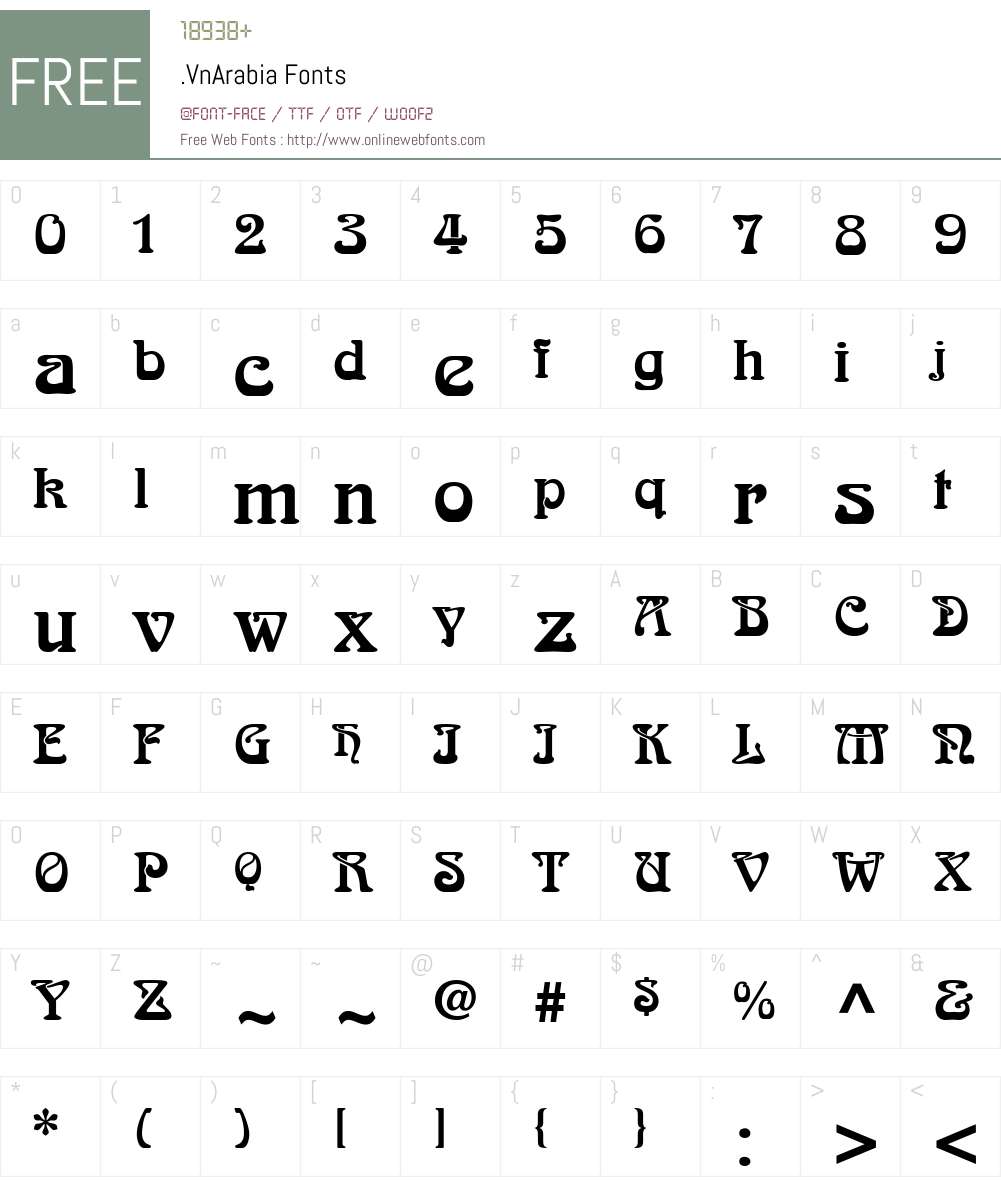 .VnArabia Font Screenshots