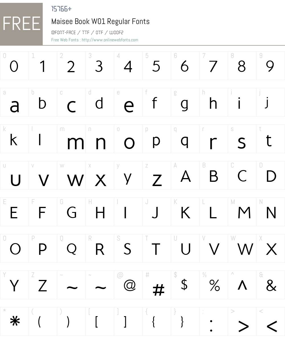 MaiseeBookW01-Regular Font Screenshots