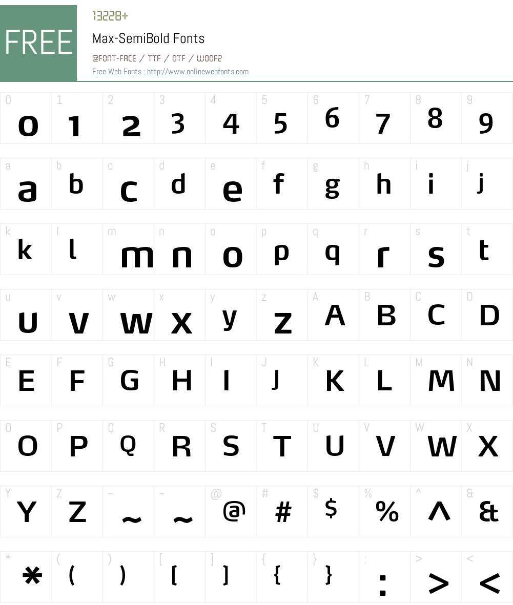 Max-SemiBold Font Screenshots