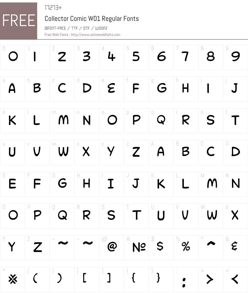 CollectorComicW01-Regular Font Screenshots