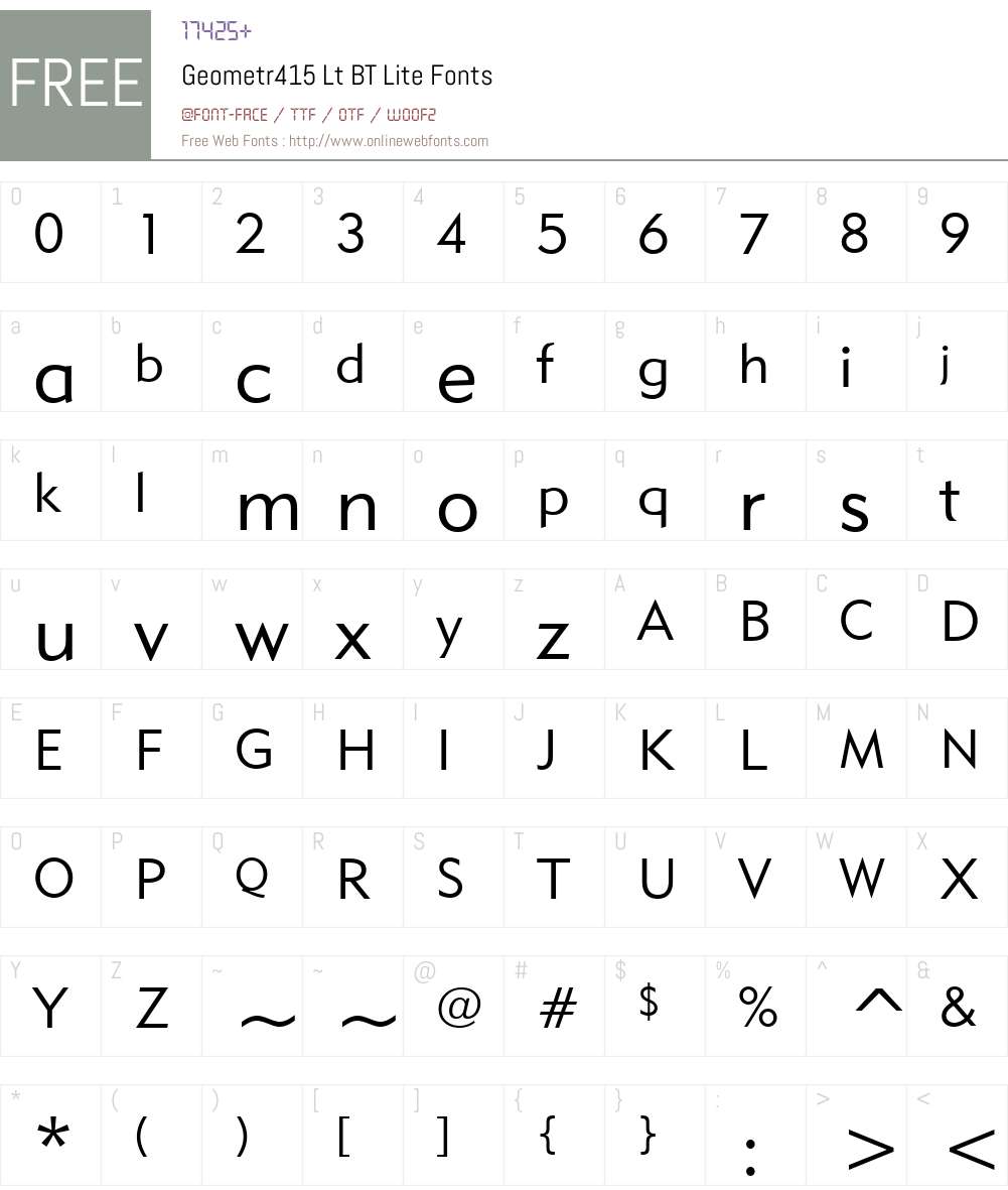 Geometr415 Lt BT Font Screenshots