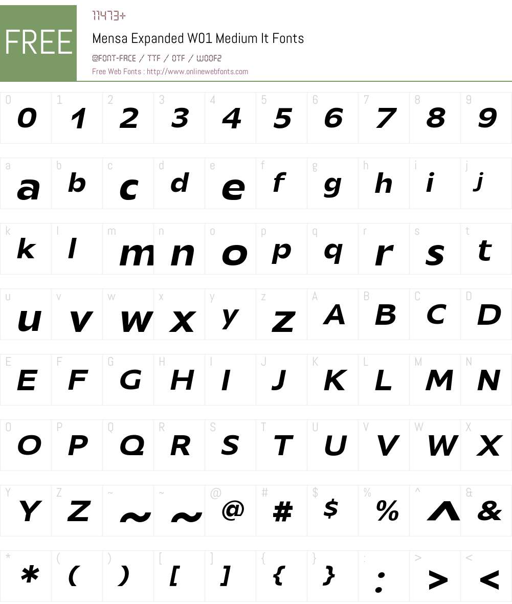 MensaExpandedW01-MediumIt Font Screenshots