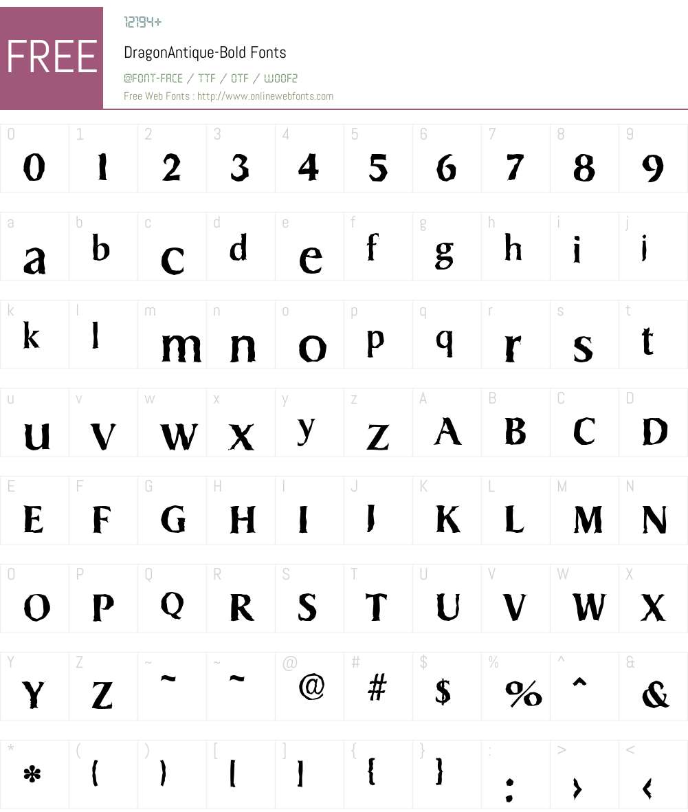 DragonAntique Font Screenshots