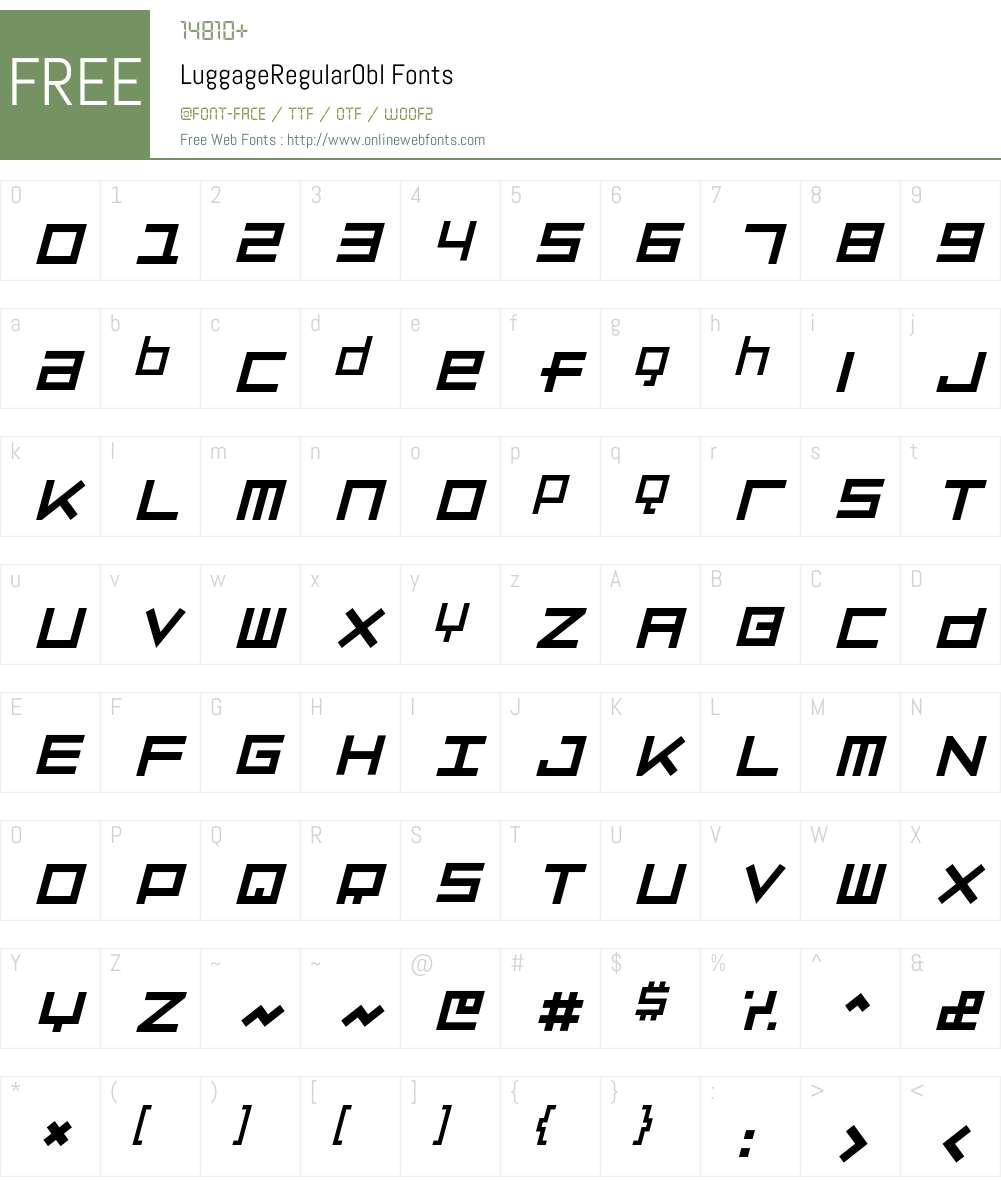 Luggage Font Screenshots