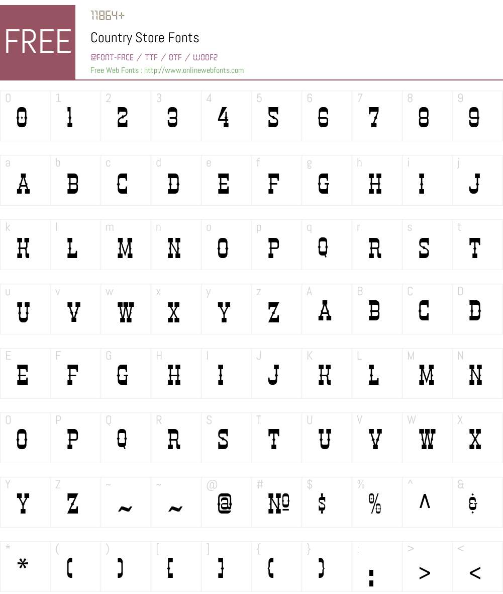 Country Store Font Screenshots