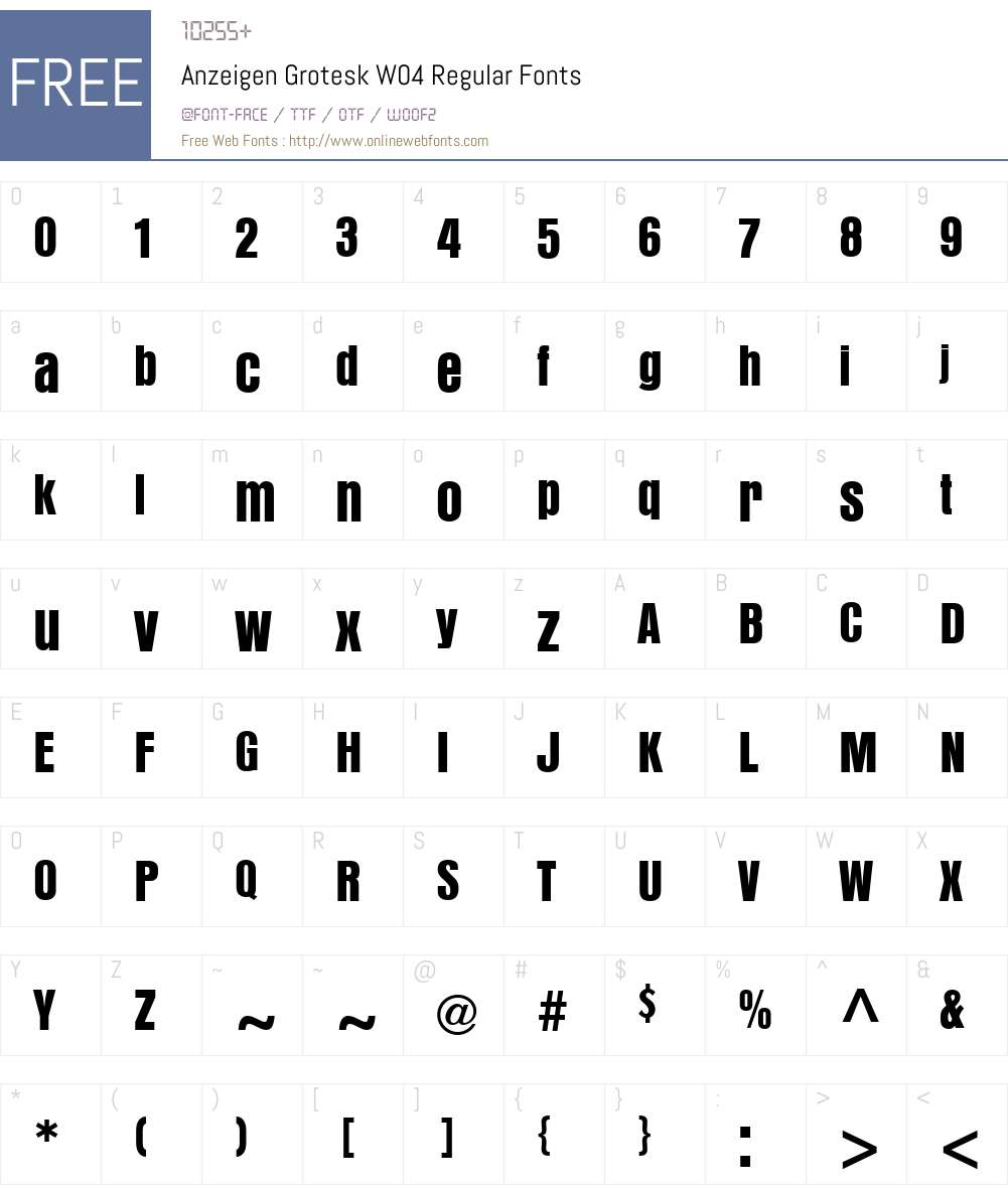 Anzeigen Grotesk Font Screenshots