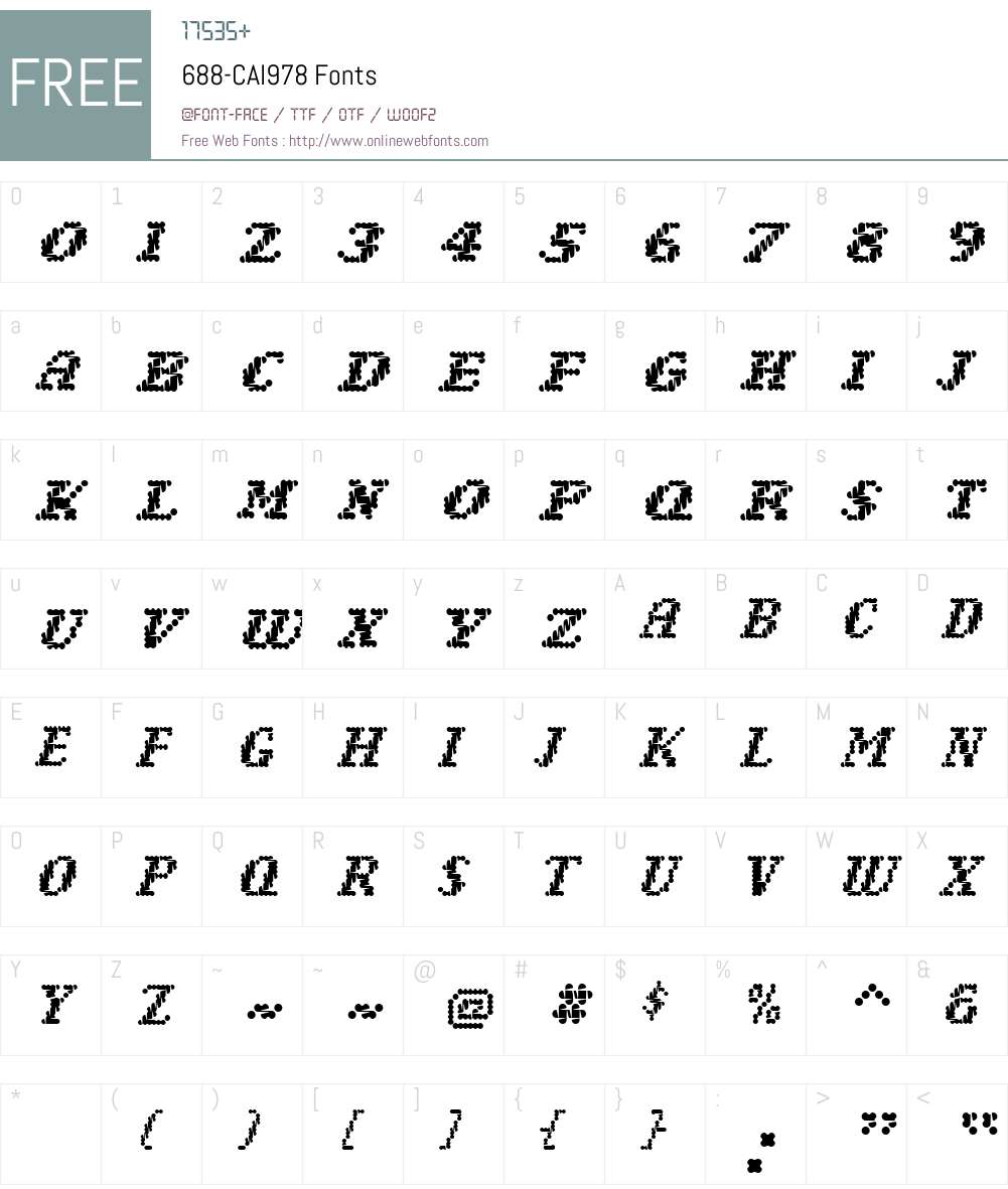 688-CAI978 Font Screenshots