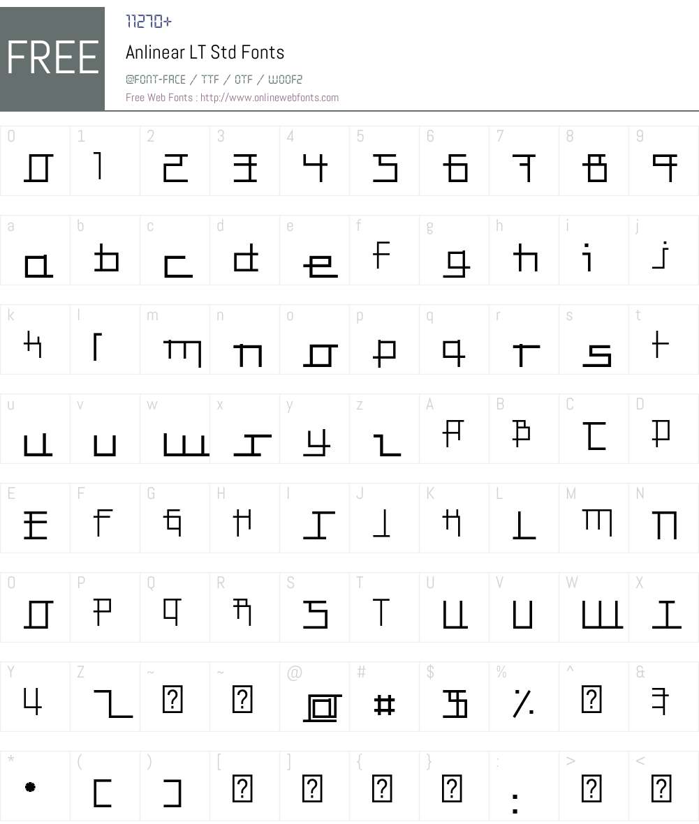Anlinear LT Std Font Screenshots