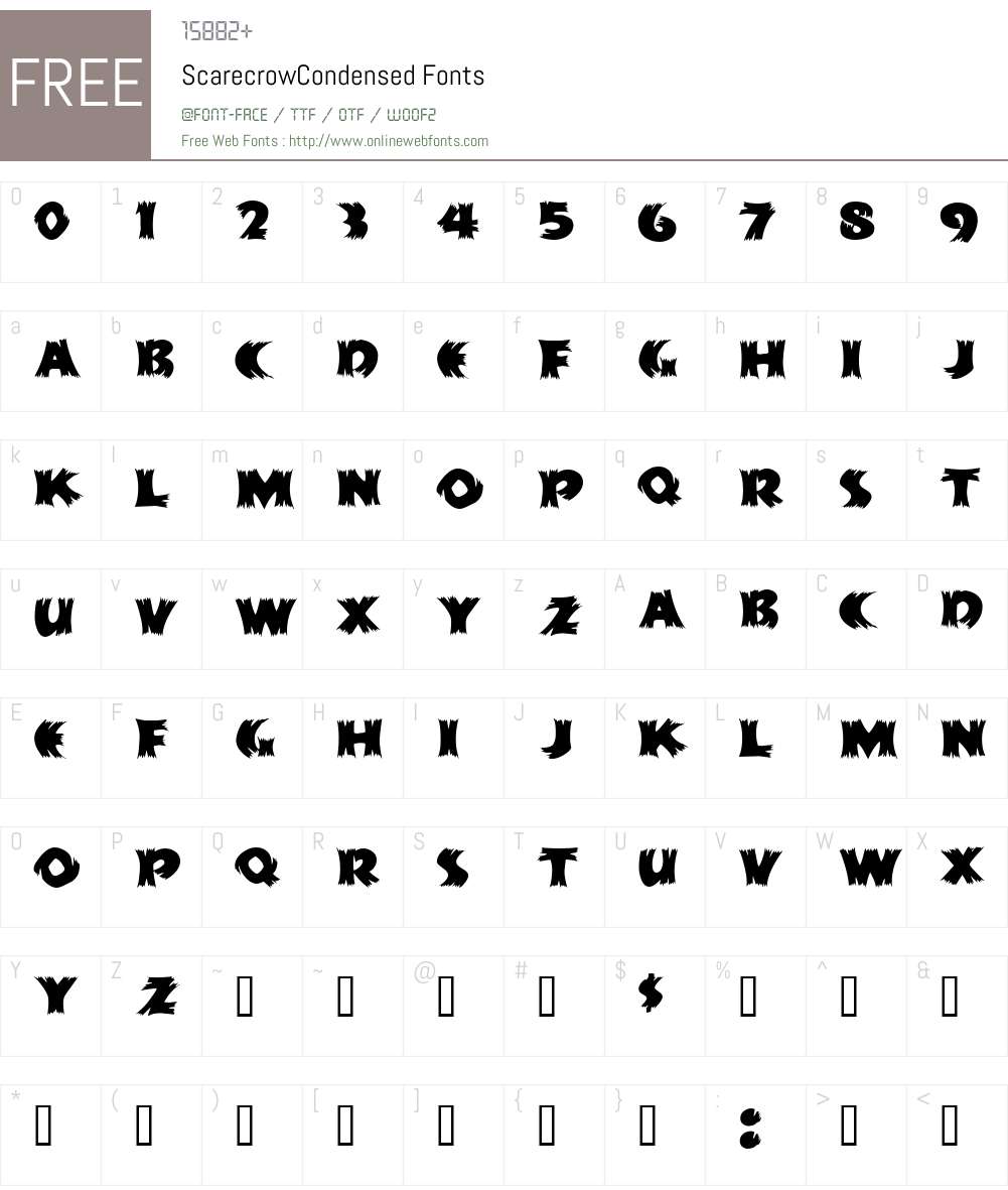 ScarecrowCondensed Font Screenshots