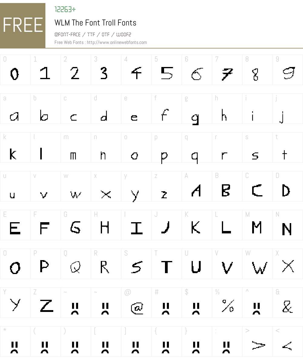 WLM The Font Troll Font Screenshots