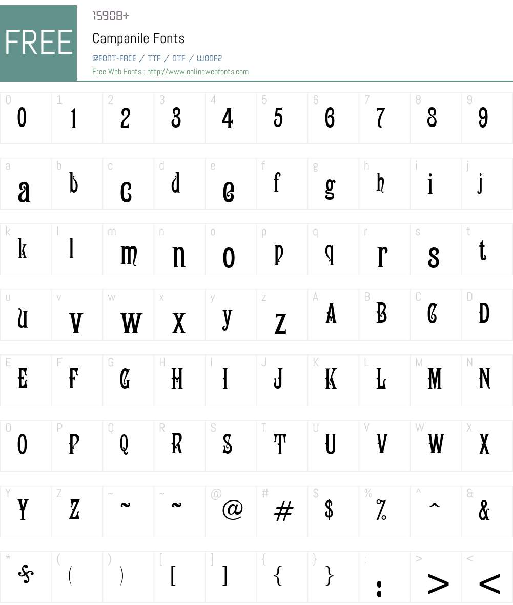 Campanile Font Screenshots