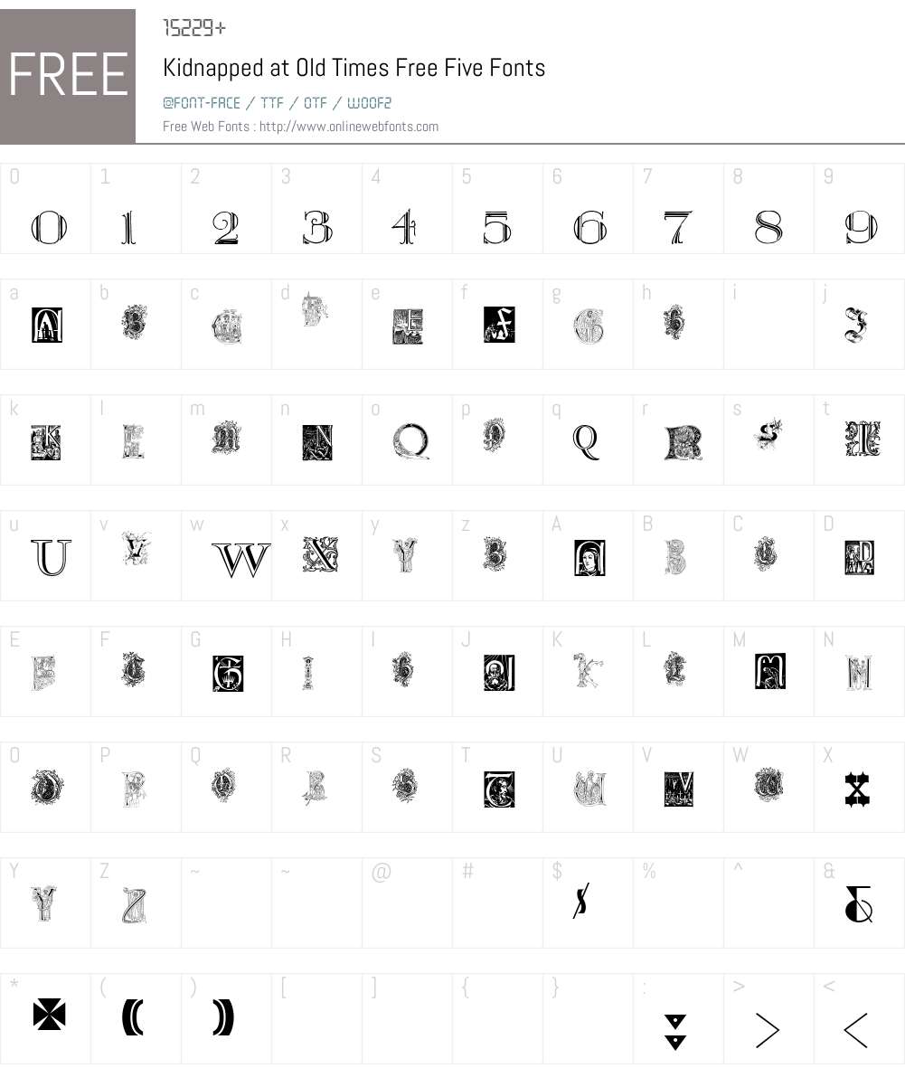 Kidnapped at Old Times Free Five Font Screenshots
