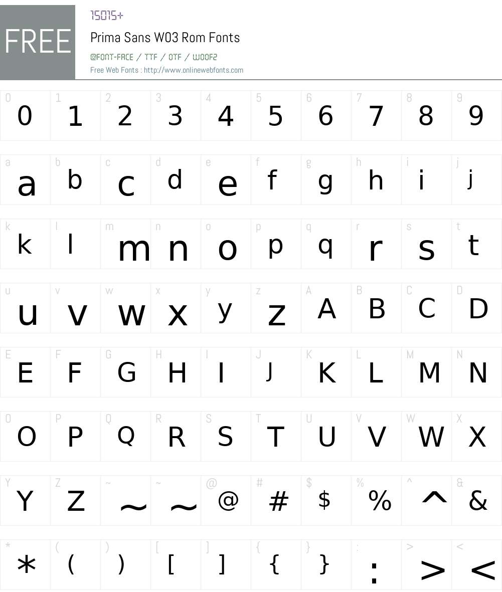 Prima Sans Font Screenshots