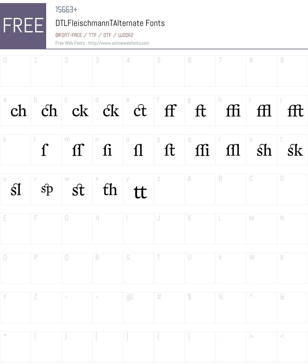 DTLFleischmannTAlternate Font Screenshots