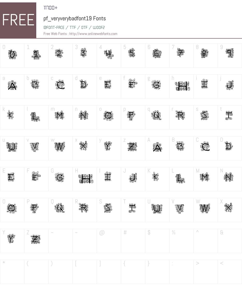 pf_vvbf19 Font Screenshots