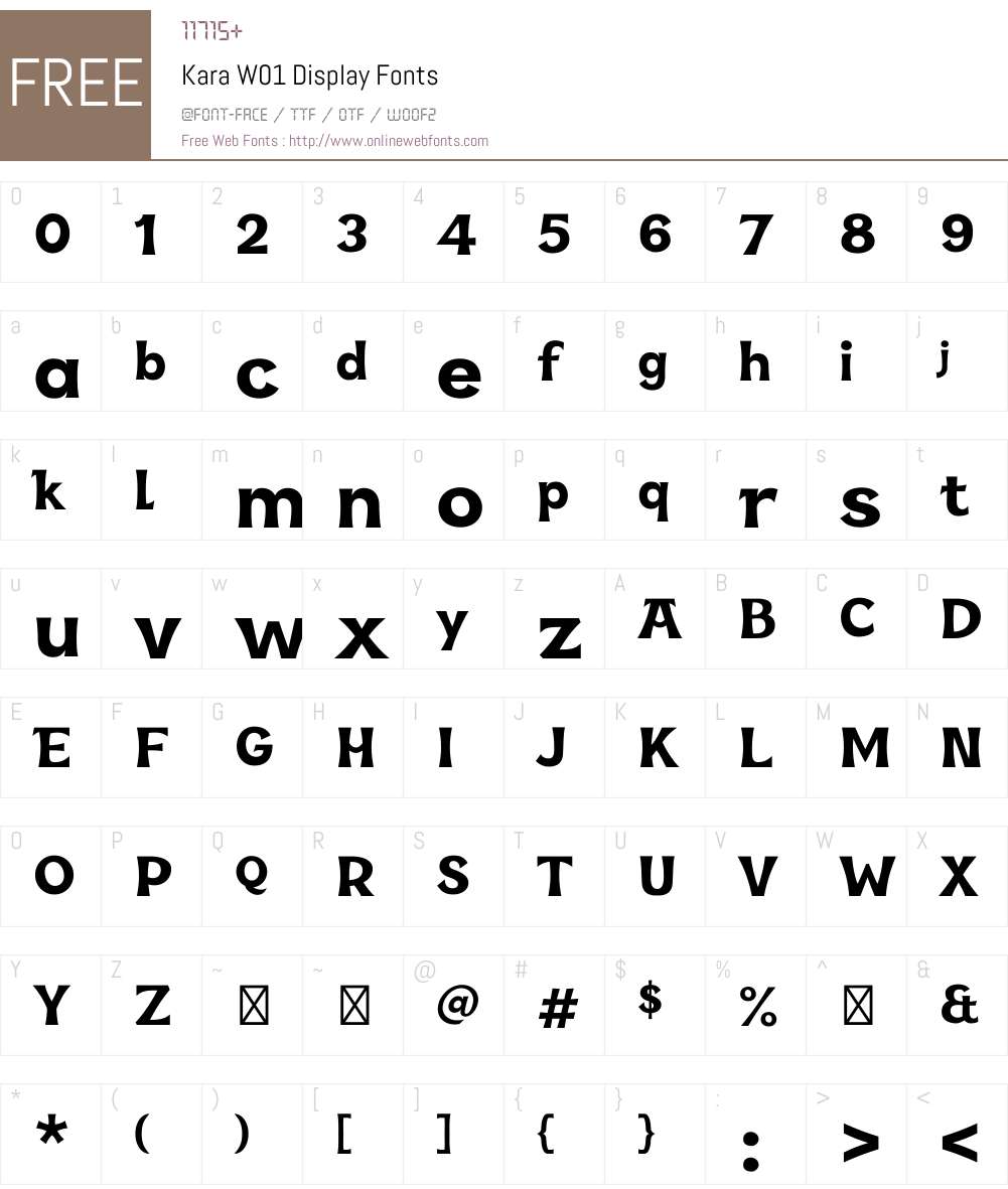 KaraW01-Display Font Screenshots