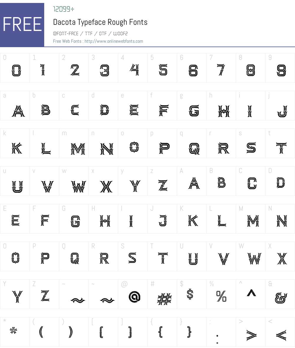 Dacota Typeface Rough Font Screenshots