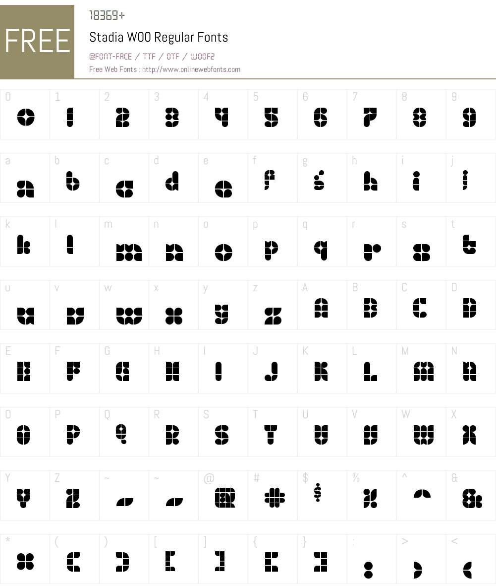 StadiaW00-Regular Font Screenshots