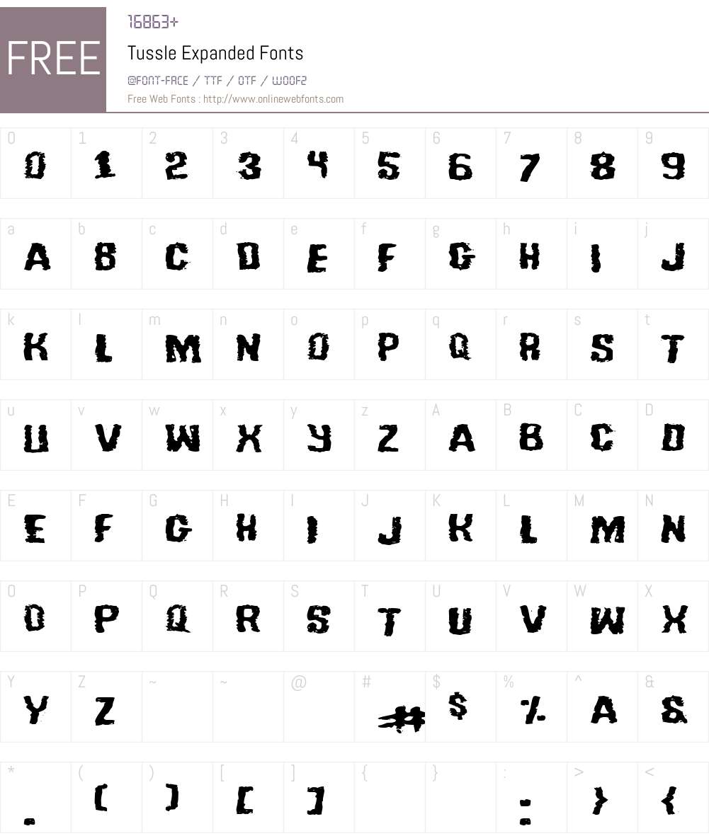 Tussle Expanded Font Screenshots