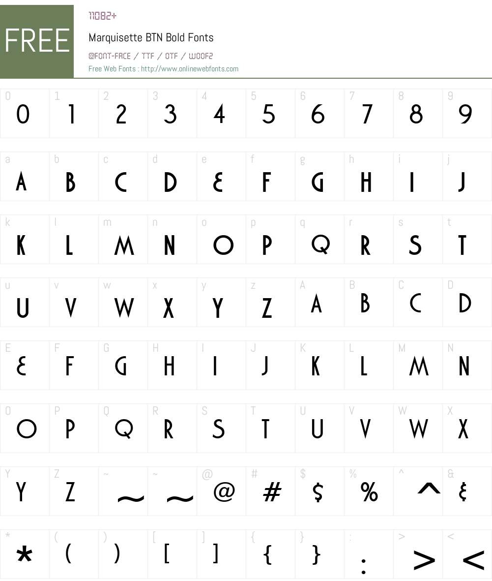 Marquisette BTN Font Screenshots