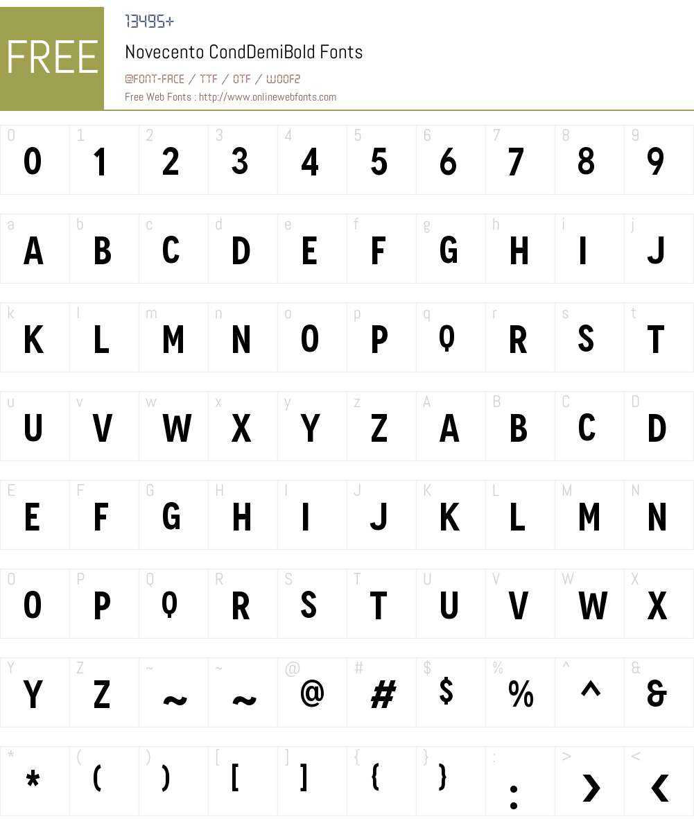 Novecento Cond DemiBold Font Screenshots