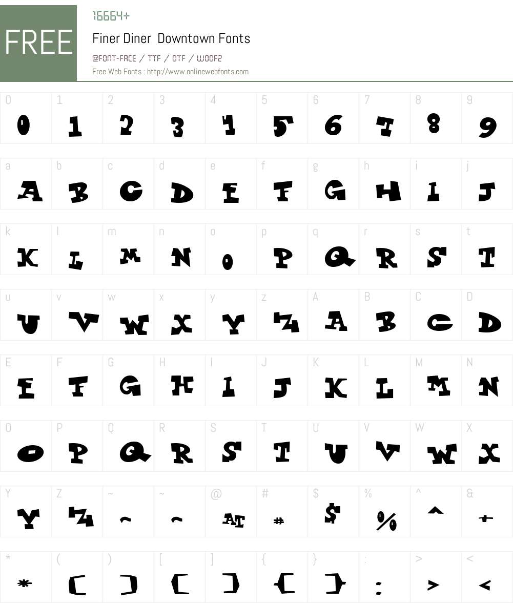 Finer Diner Downtown Font Screenshots