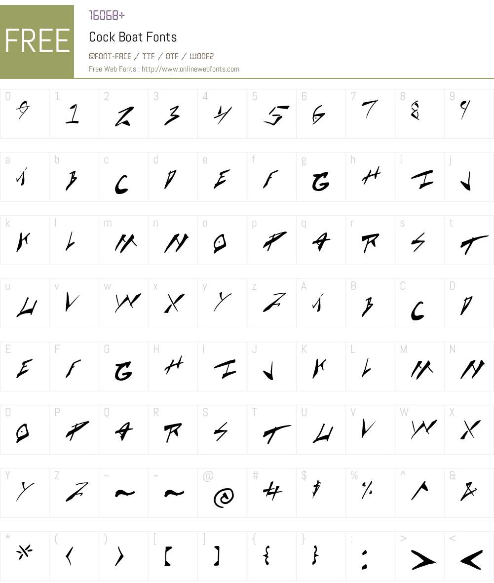 Cock Boat Font Screenshots