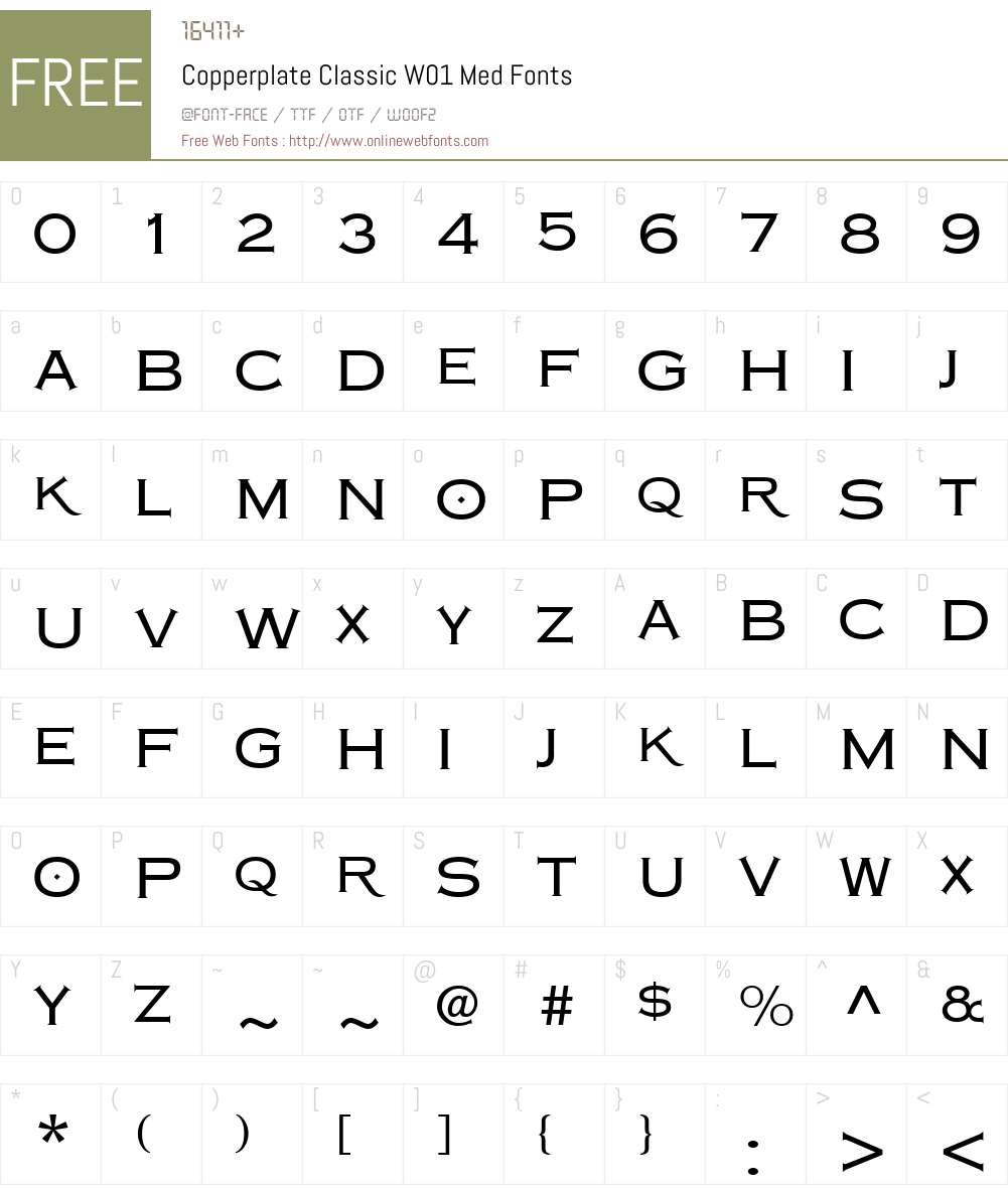 CopperplateClassicW01-Med Font Screenshots
