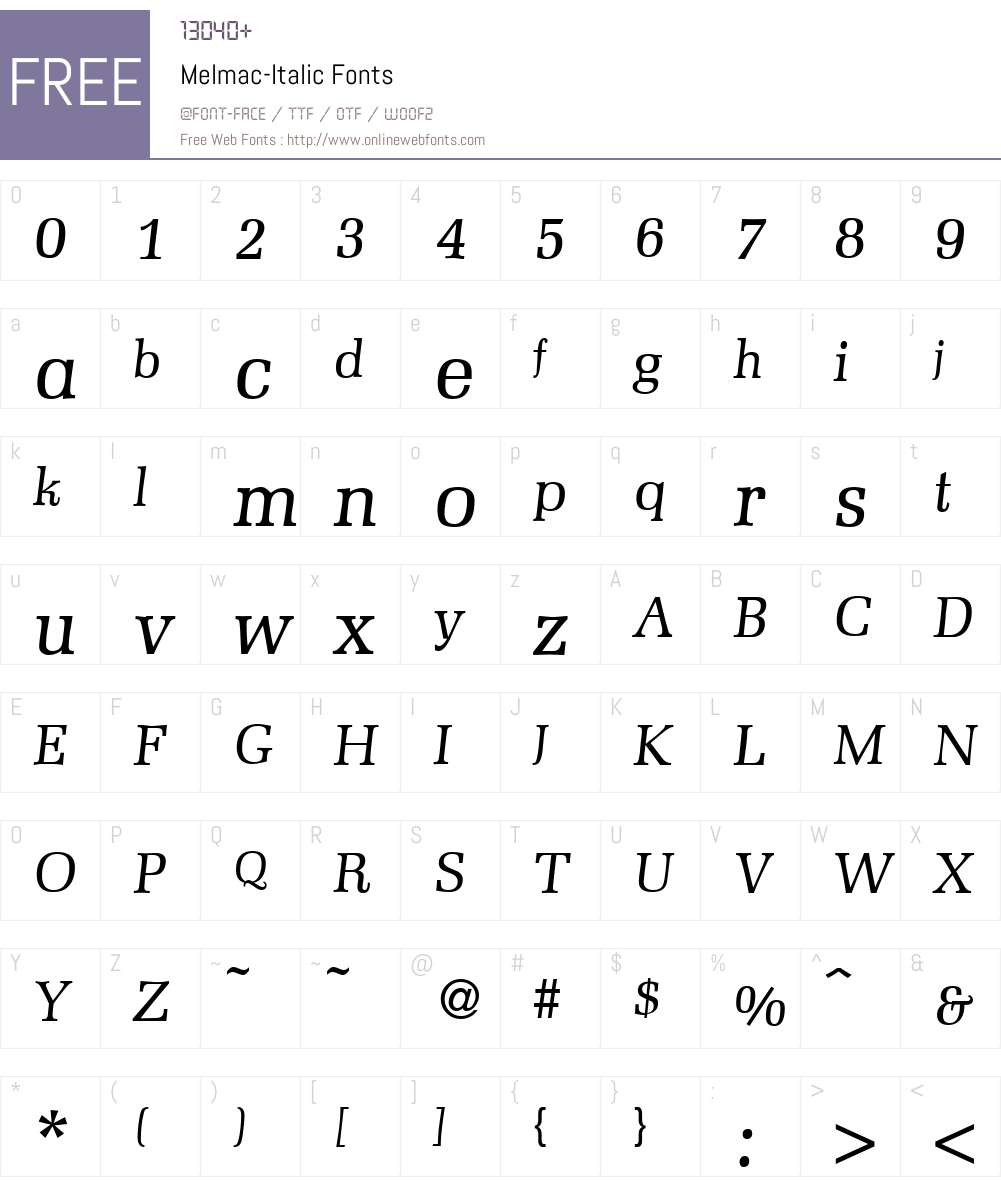 Melmac Font Screenshots