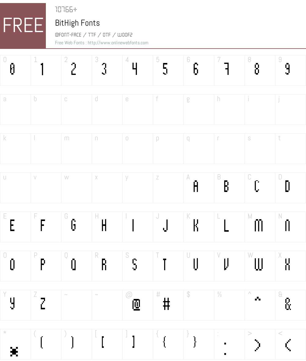 BitHigh Font Screenshots
