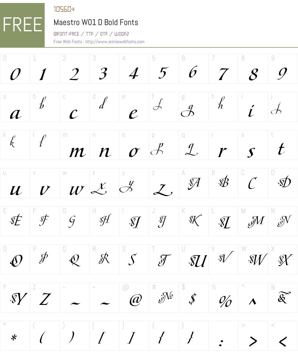 MaestroW01-DBold Font Screenshots