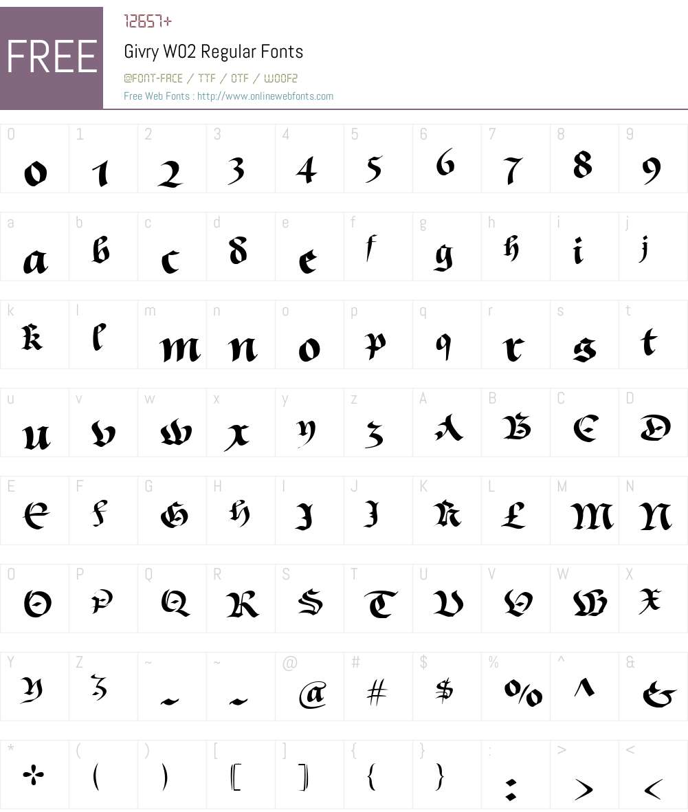 Givry Font Screenshots