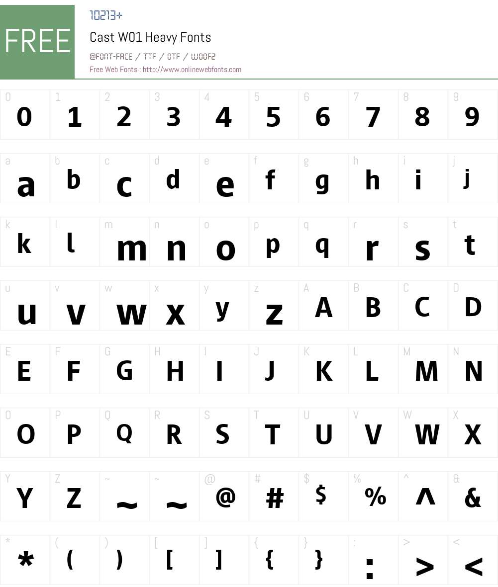 CastW01-Heavy Font Screenshots