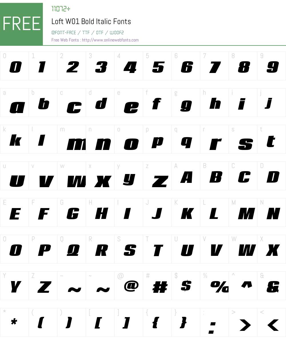 LoftW01-BoldItalic Font Screenshots