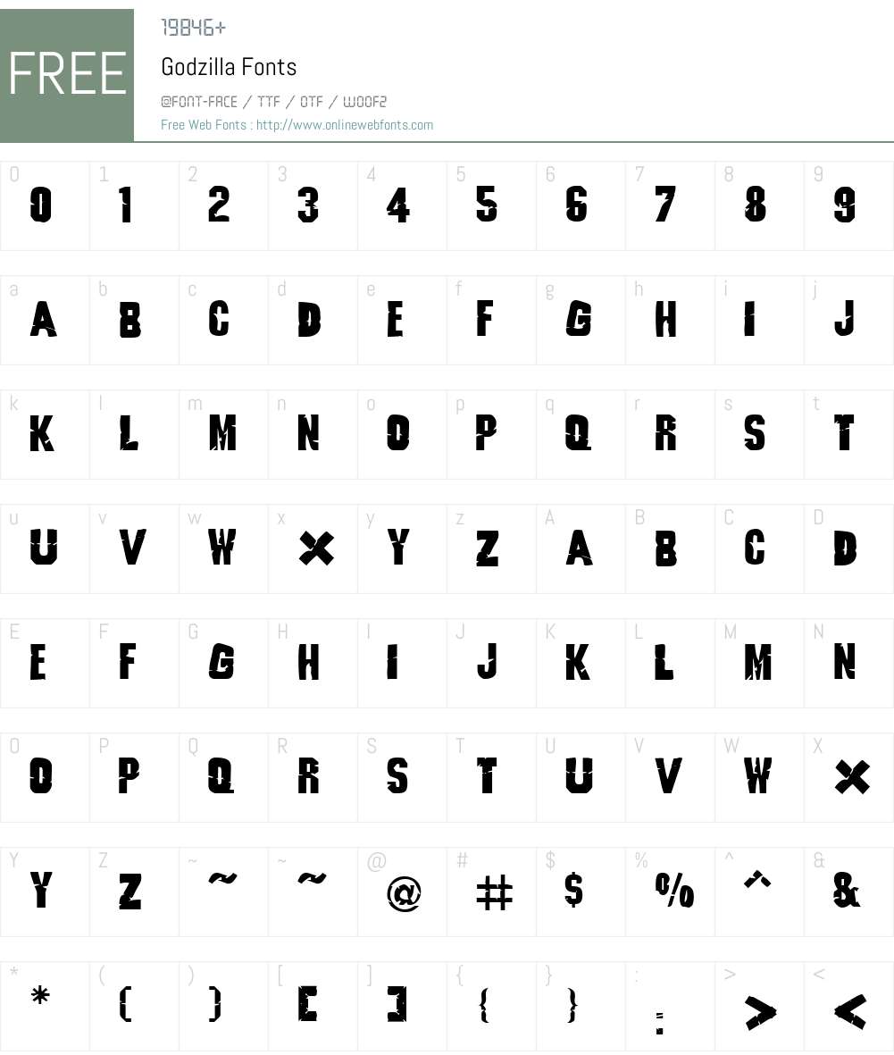 Godzilla Font Screenshots