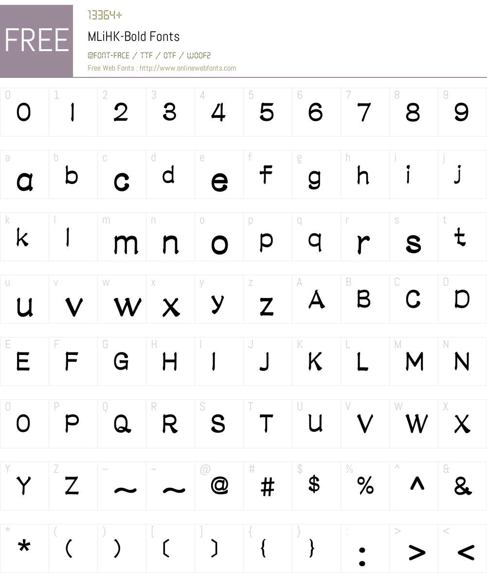 MLiHK Font Screenshots