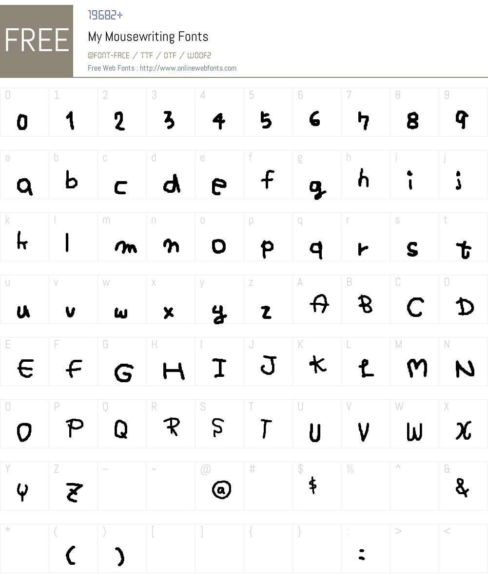 My Mousewriting Font Screenshots