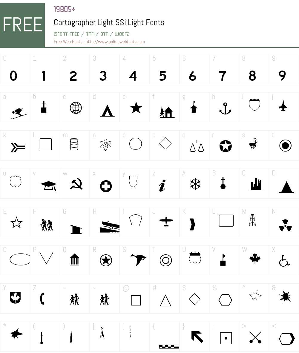 Cartographer Light SSi Font Screenshots
