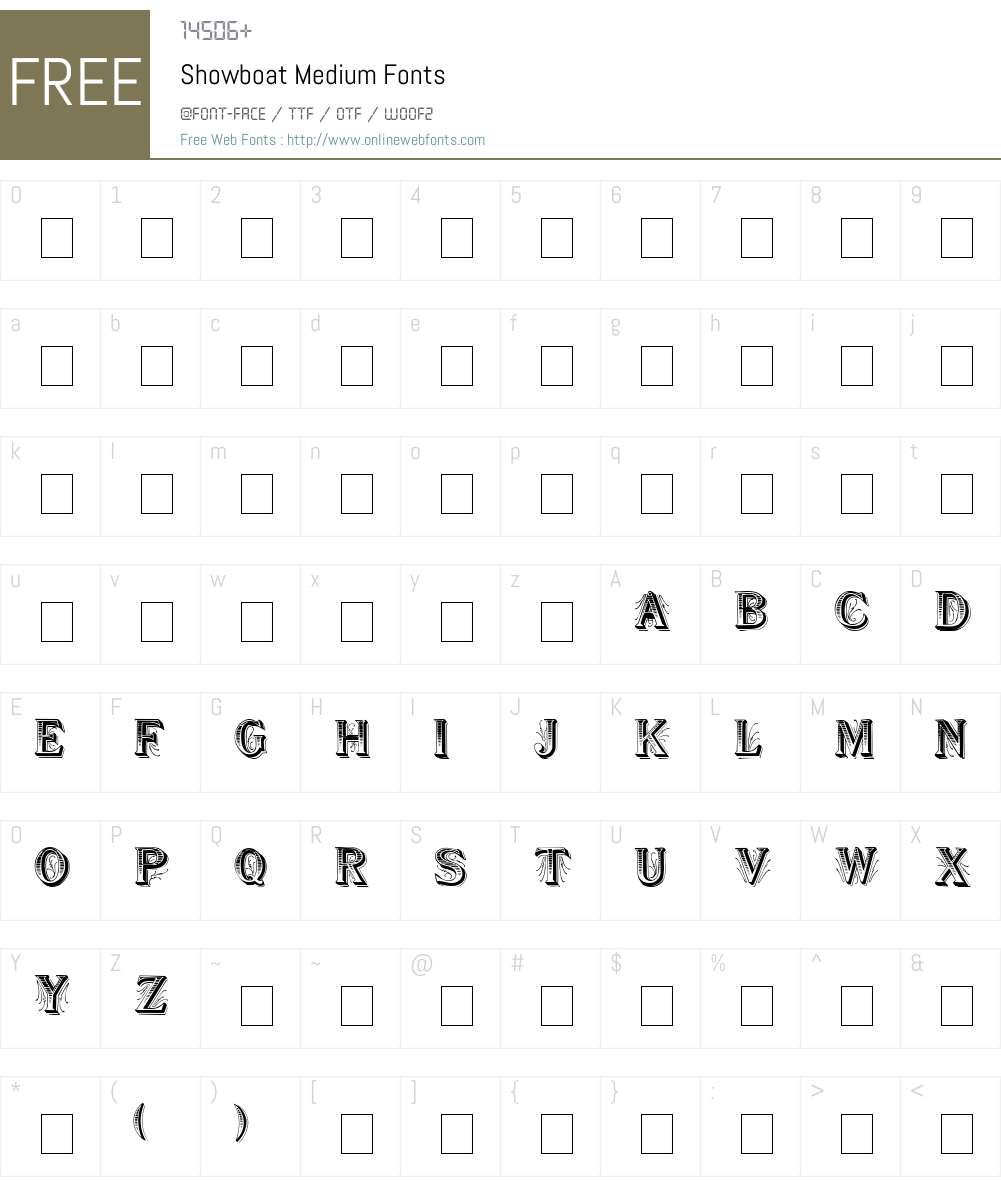 Showboat Font Screenshots