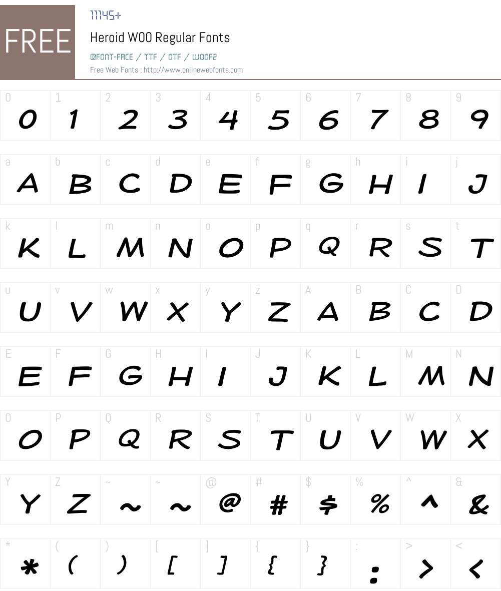 HeroidW00-Regular Font Screenshots
