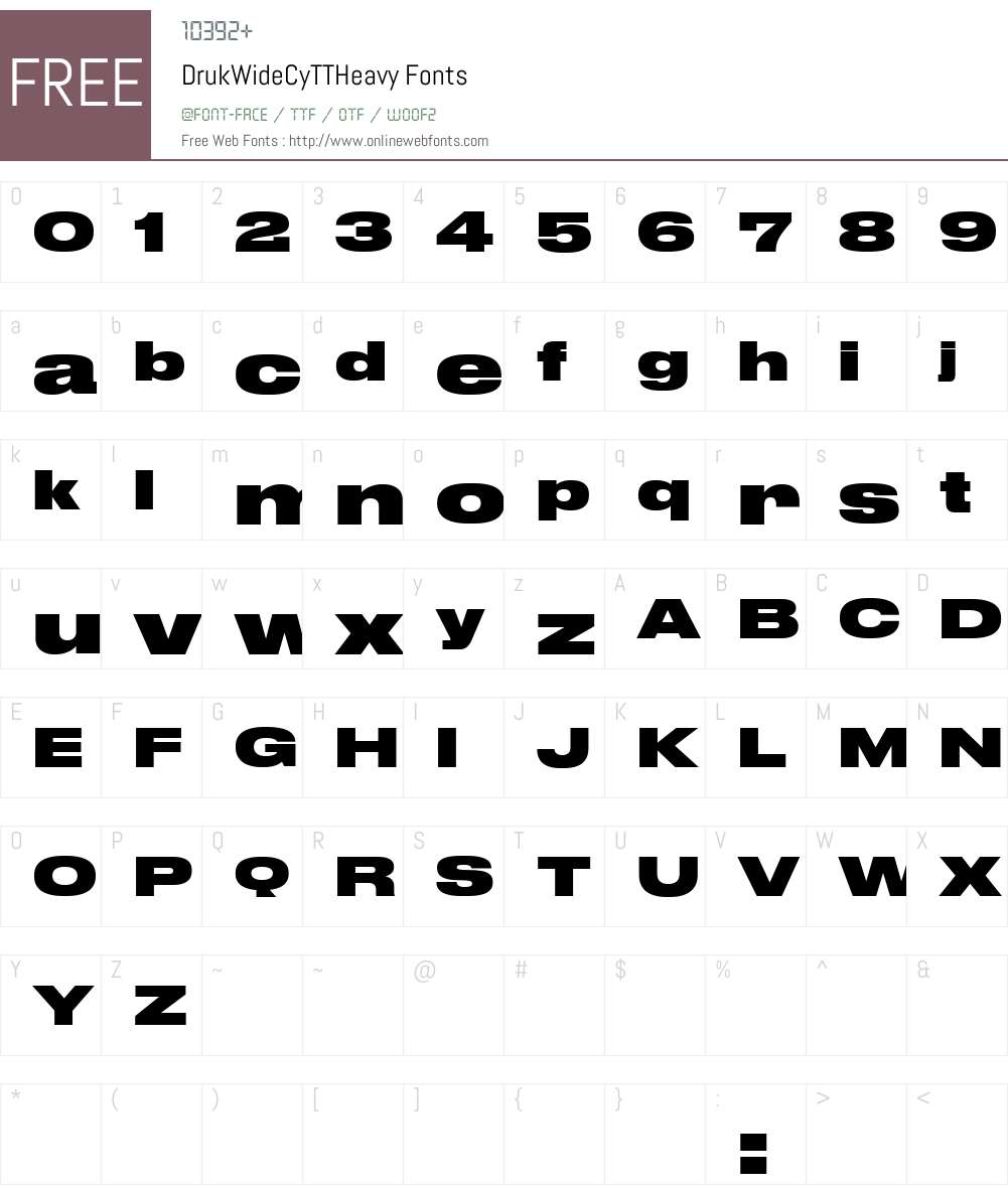 Druk Wide Cy TT Heavy Font Screenshots