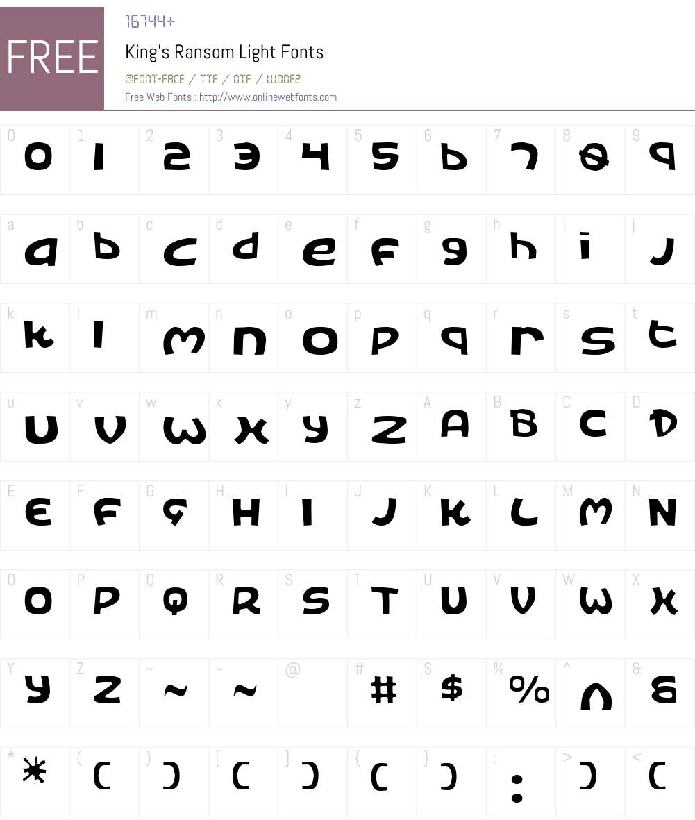 King's Ransom Light Font Screenshots