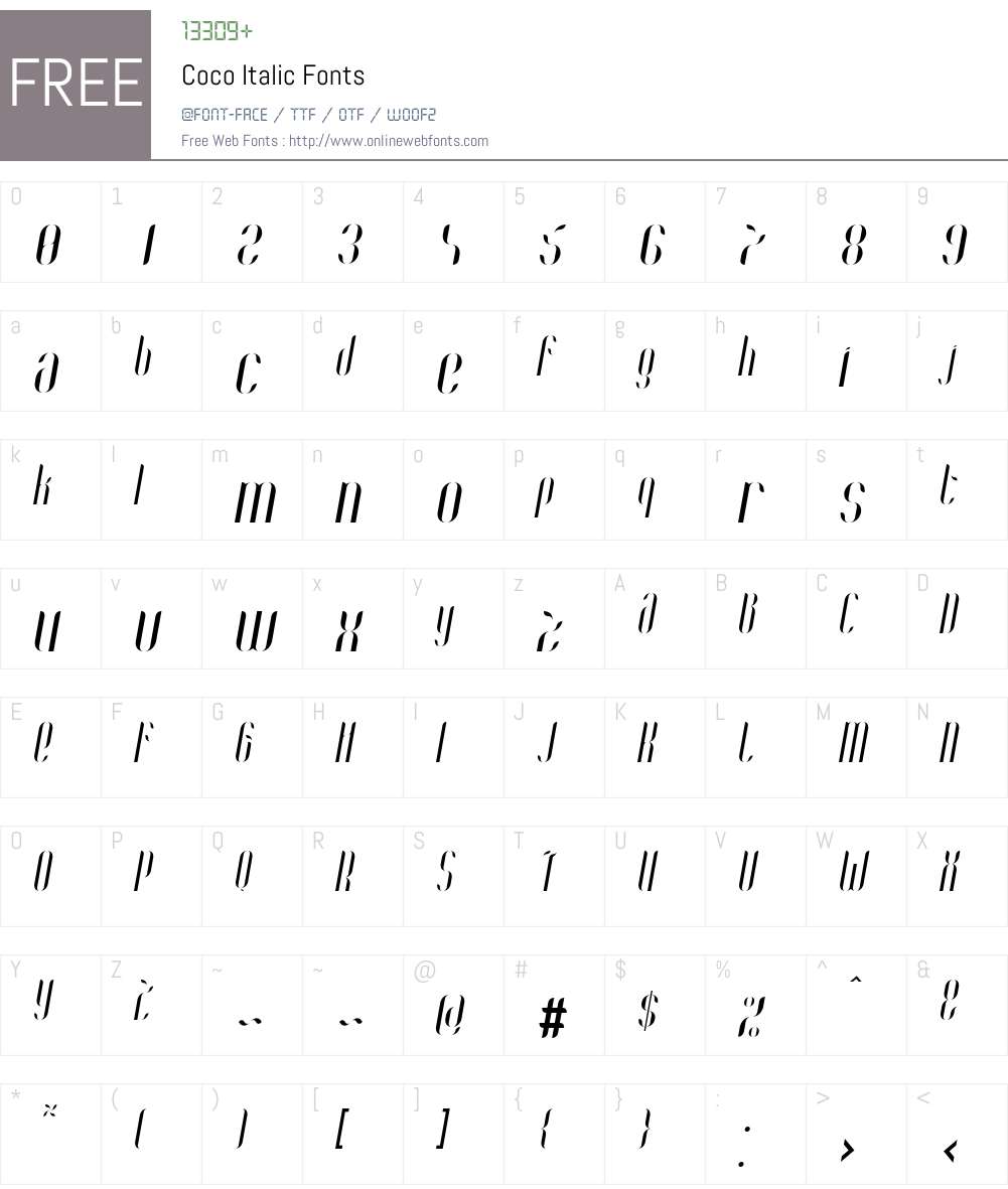 Coco Font Screenshots