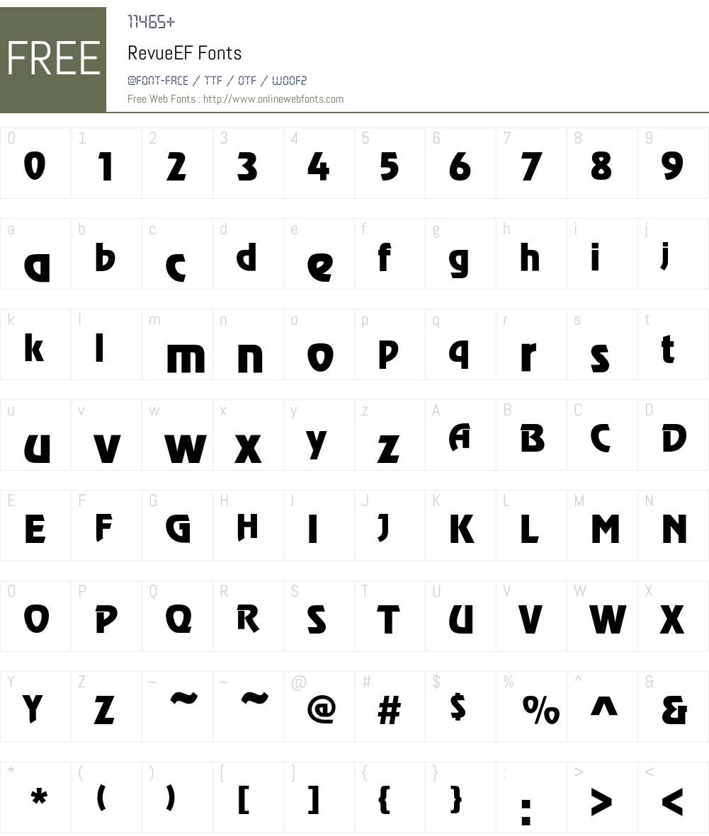 RevueEF Font Screenshots