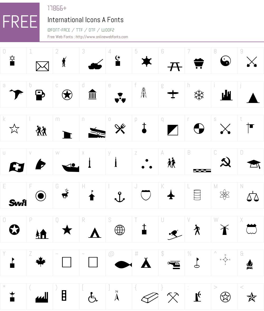 International Icons A Font Screenshots