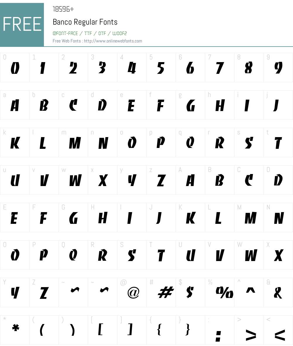 Banco Font Screenshots