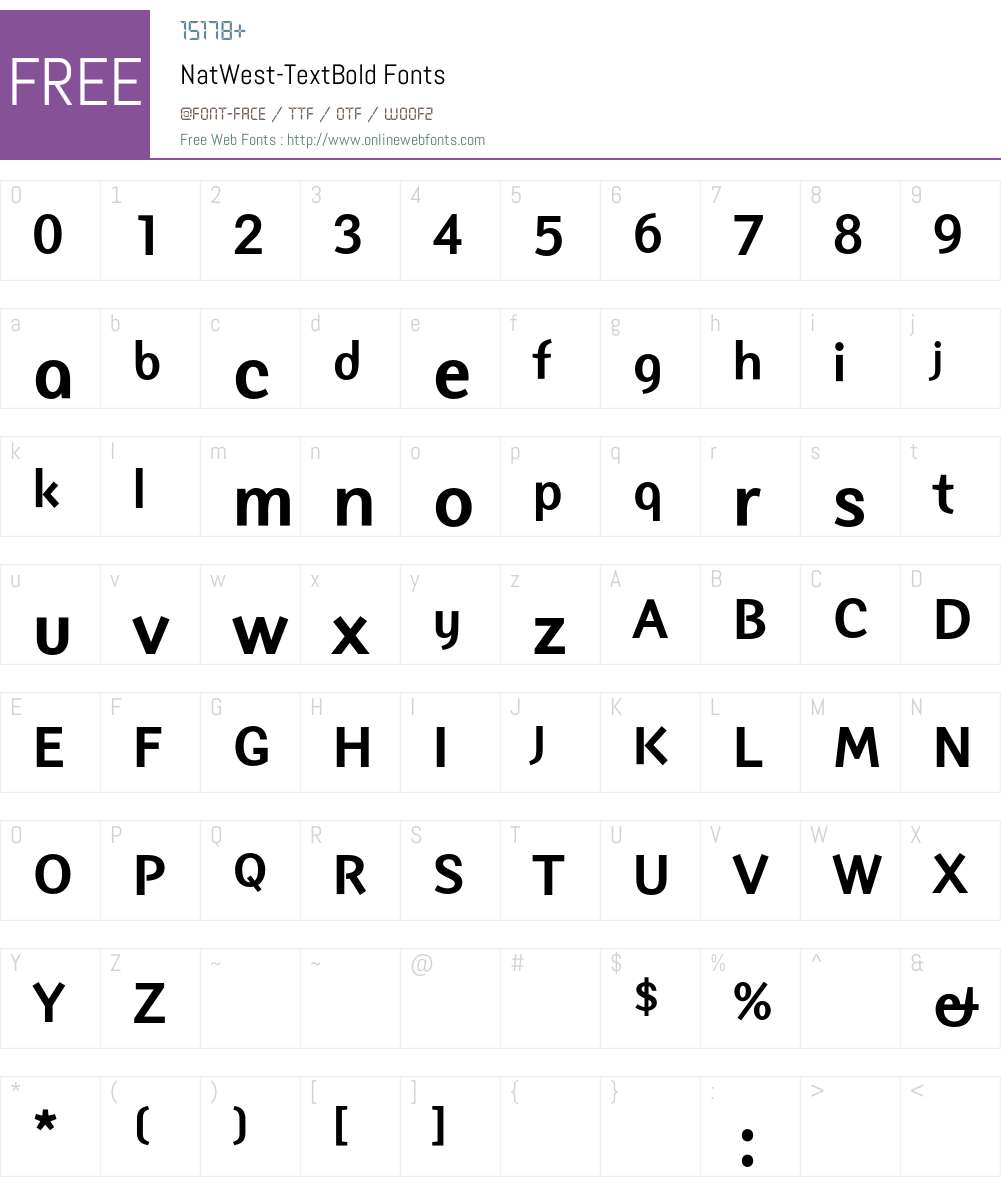 NatWest Font Screenshots