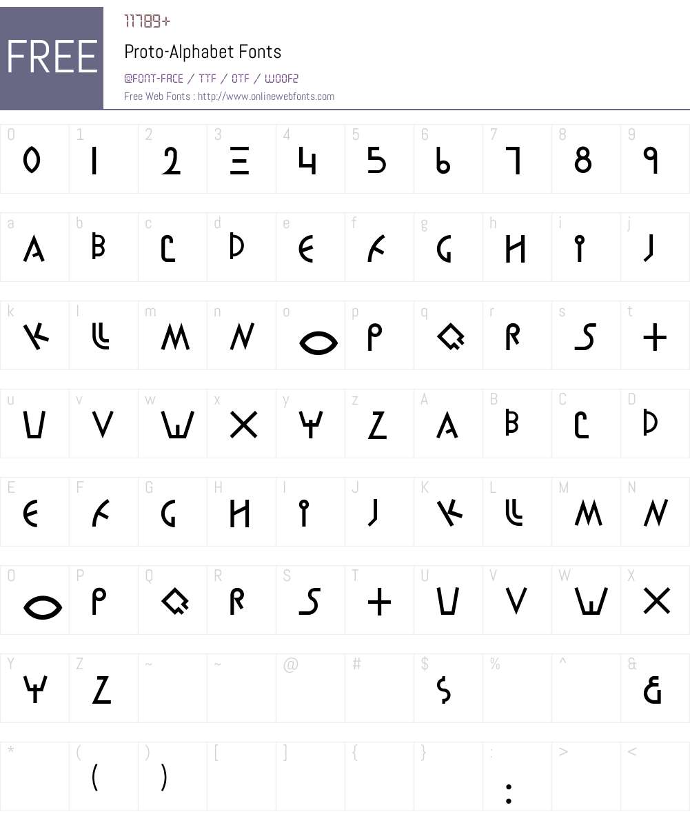 Proto-Alphabet Font Screenshots