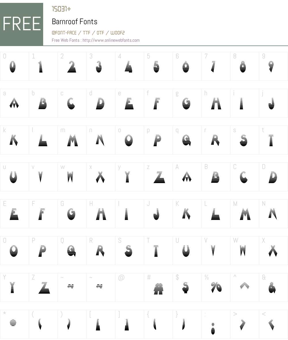 Barnroof Font Screenshots